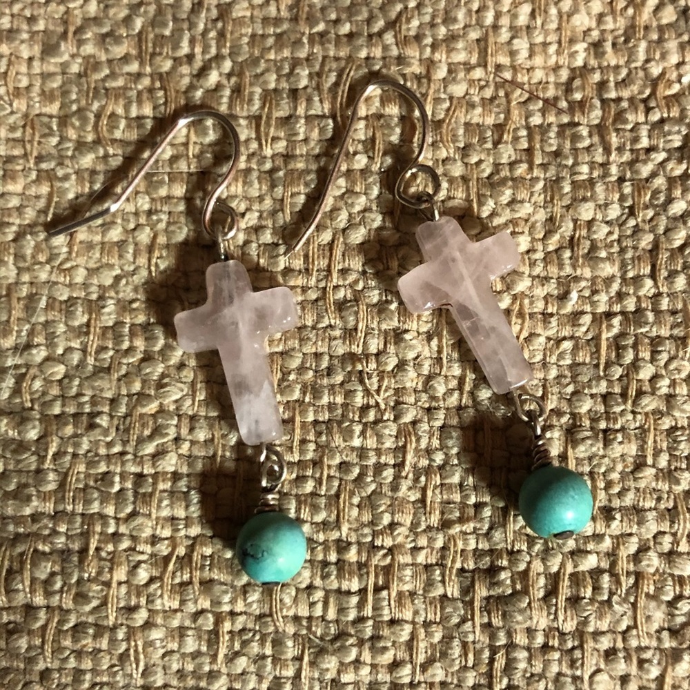 Rose Quartz & TURQ. Crosses